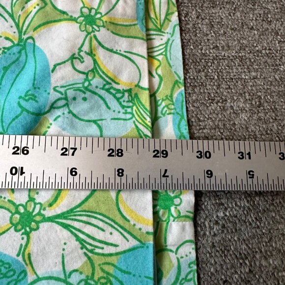 Lilly Pulitzer Strapless Blue Green Floral Tie Back Cotton Summer Dress Size 8 - Picture 3 of 6